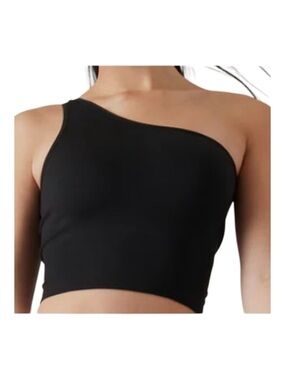Athleta Aurora One Shoulder Tank Top Black